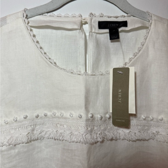 BRAND NEW J CREW white linen blouse women’s size 12 - Picture 3 of 13